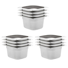 Berkfield Gastronorm Containers 12 pcs GN 1/6 100 mm Stainless Steel