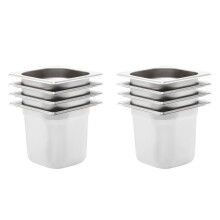 Berkfield Gastronorm Containers 8 pcs GN 1/6 150 mm Stainless Steel