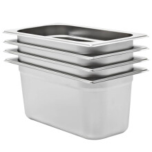 Berkfield Gastronorm Containers 4 pcs GN 1/3 150 mm Stainless Steel