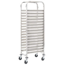 Berkfield Kitchen Trolley for 16 Trays 38x55x163 cm Stainless Steel
