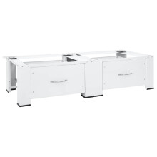 Berkfield Double Washing and Drying Machine Pedestal with Drawers White