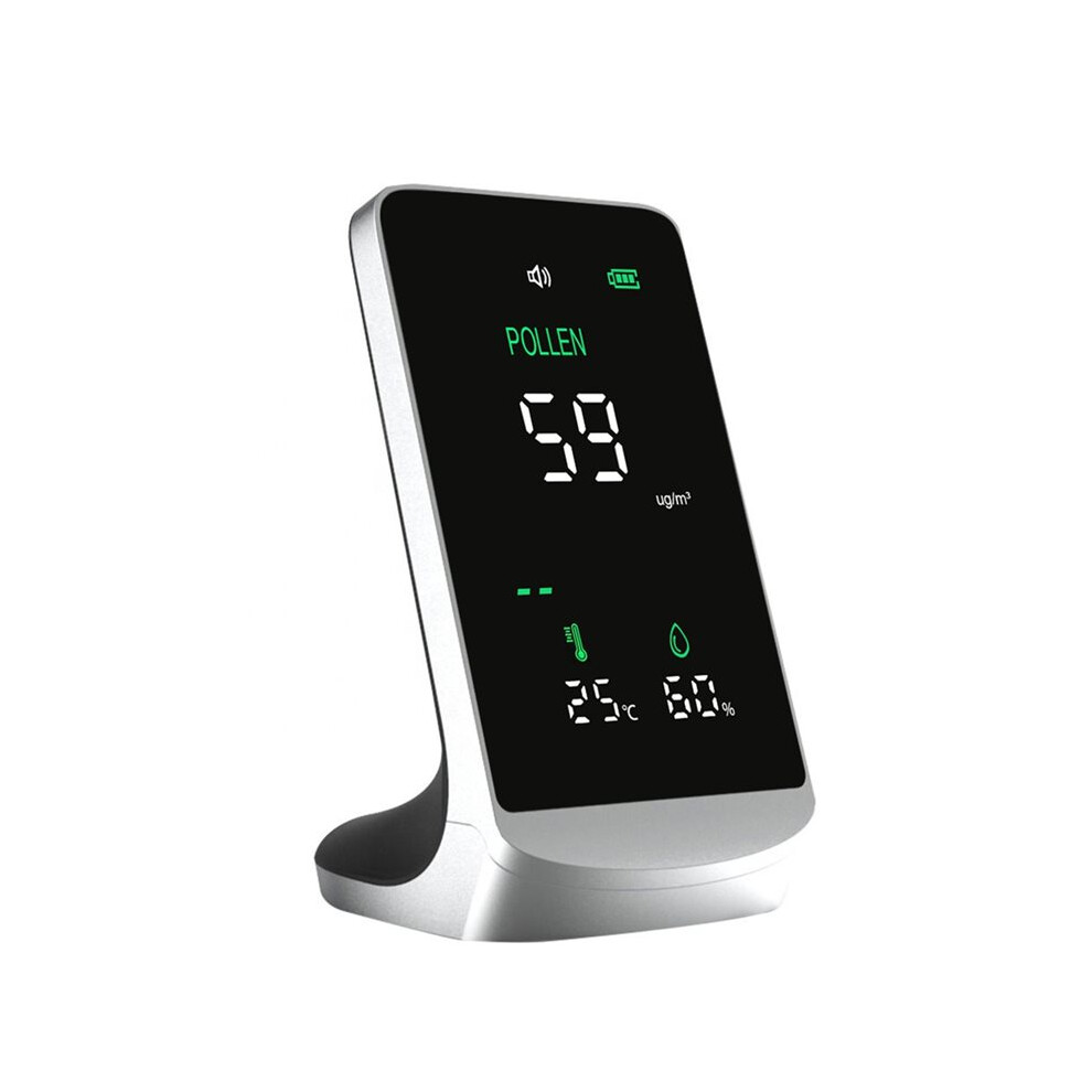 Brecantia Pollen Detector Temperature Humidity Rechargeable Real- Monitoring Supports Data Storage Pollen Measurement Meter