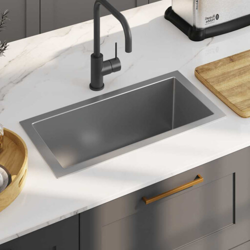 Berkfield Handmade Kitchen Sink Stainless Steel
