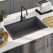 Berkfield Handmade Kitchen Sink Black Stainless Steel