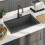 Berkfield Handmade Kitchen Sink Black Stainless Steel 1