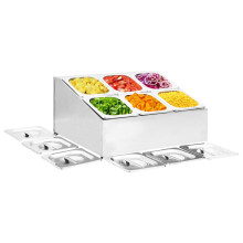 Berkfield Gastronorm Container Holder with 6 GN 1/6 Pan Stainless Steel