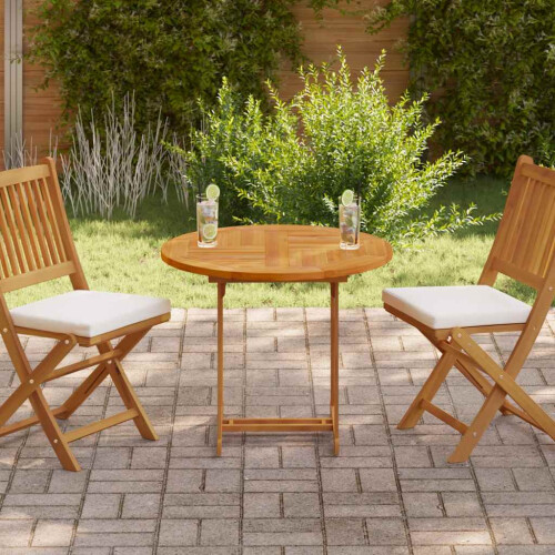 Berkfield Table Top Solid Teak Wood Round 2.5 cm 80 cm