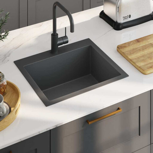 Berkfield Handmade Kitchen Sink Black Stainless Steel