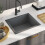 Berkfield Handmade Kitchen Sink Black Stainless Steel 1