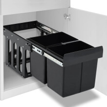 Berkfield Kitchen Cupboard Pull-out Dustbin Soft-Close 36 L