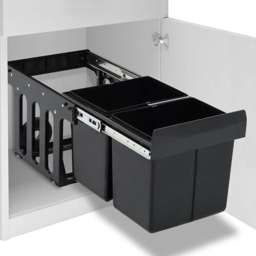 Berkfield Kitchen Cupboard Pull-out Dustbin Soft-Close 36 L