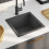 Berkfield Handmade Kitchen Sink Black Stainless Steel 1