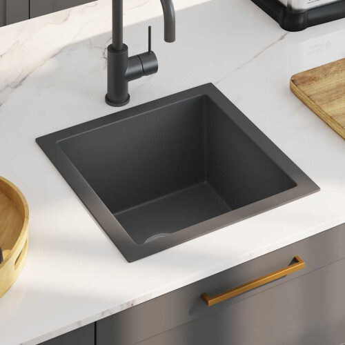Berkfield Handmade Kitchen Sink Black Stainless Steel