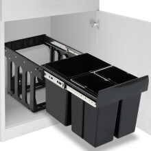 Berkfield Kitchen Cupboard Pull-out Dustbin Soft-Close 48 L