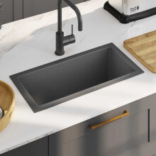 Berkfield Handmade Kitchen Sink Black Stainless Steel