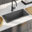 Berkfield Handmade Kitchen Sink Black Stainless Steel 1