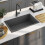 Berkfield Handmade Kitchen Sink Black Stainless Steel 1