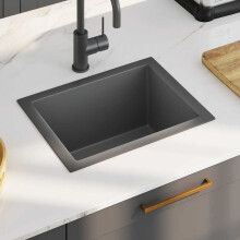 Berkfield Handmade Kitchen Sink Black Stainless Steel