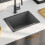 Berkfield Handmade Kitchen Sink Black Stainless Steel 1