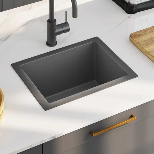 Berkfield Handmade Kitchen Sink Black Stainless Steel