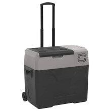 Berkfield Cool Box with Wheel and Handle Black&Grey 40 L Polypropylene