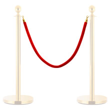 Berkfield Stanchion Stand Rope Red and Golden Velvet