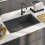 Berkfield Handmade Kitchen Sink Black Stainless Steel 1