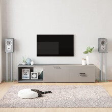 Berkfield Speaker Stands 2 pcs Silver Tempered Glass 3 Pillars Design