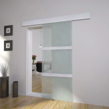 Berkfield Sliding Door Glass and Aluminium 178 cm Silver