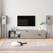 Berkfield Speaker Stands 2pcs Silver Tempered Glass 4 Pillars Design
