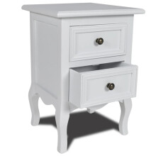 Berkfield Nightstand with 2 Drawers MDF White