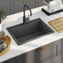 Berkfield Handmade Kitchen Sink Black Stainless Steel