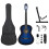 Berkfield 12 Piece Classical Guitar Beginner Set Blue 4/4 39" 1