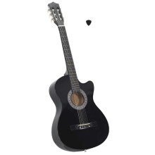 Berkfield Western Classical Cutaway Guitar with 6 Strings Black 38"