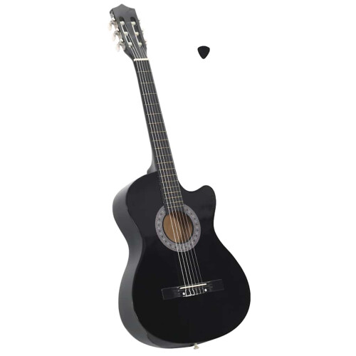 Berkfield Western Classical Cutaway Guitar with 6 Strings Black 38"