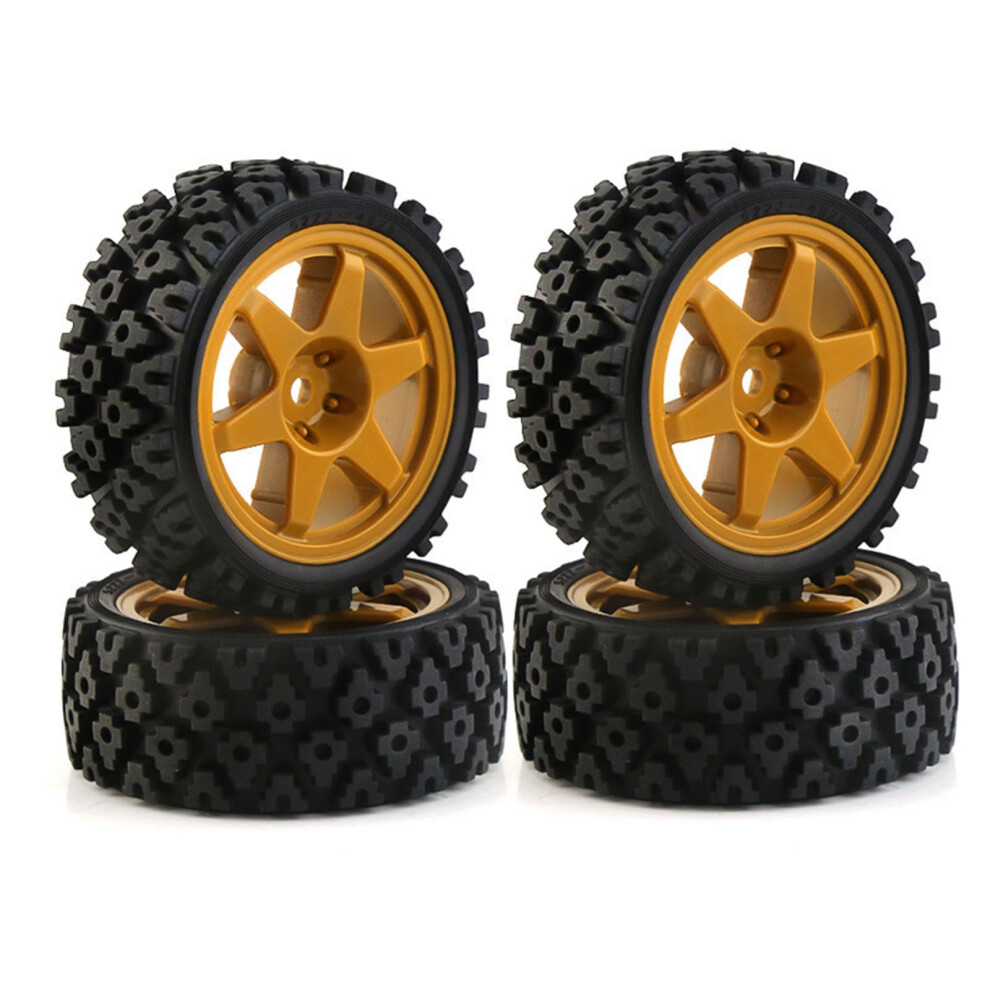 4Pcs 1/10 Rc Rally Car Tires And On Road Wheels Set 68X28mm For Tamiya Tt01 Tt02 Kyosho Fw06 Enhanced Traction Grip 9351714773683