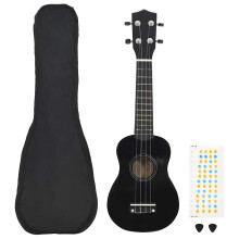 Berkfield Soprano Ukulele Set with Bag for Kids Black 21"