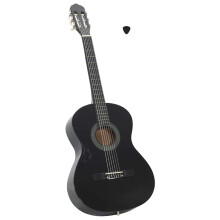 Berkfield Classical Guitar for Beginner Black 4/4 39" Basswood