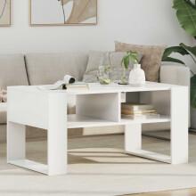 Berkfield Coffee Table with Storage White 92 x 53 x 45 cm Engineered Wood