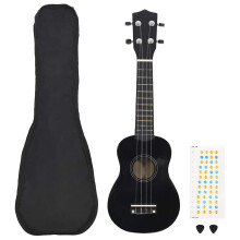 Berkfield Soprano Ukulele Set with Bag for Kids Black 23"