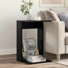 Berkfield Side Table Black Oak 40 x 38 x 62.5 cm Engineered Wood