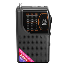 Portable FM/AM/SW Radio,Rechargeable Outdoor Radio for Seniors with Speaker Headphone Jack Back Clip , Pocket Radio