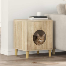 Berkfield Cat House Sonoma 42.5 x 40 x 53 cm Engineered Wood