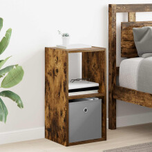 Berkfield Bedside Table Smoked Oak 30.5 x 27 x 59.5 cm Engineered Wood