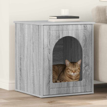 Berkfield Cat House Grey Sonoma 53 x 52 x 62 cm Engineered Wood