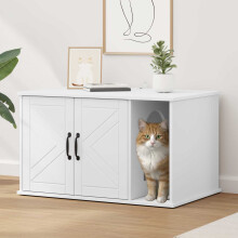 Berkfield Cat House White 85 x 55 x 50 cm Engineered Wood