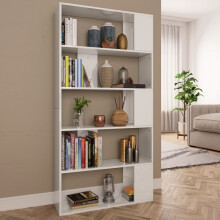 Berkfield Book Cabinet/Room Divider High Gloss White 80x24x159 cm Engineered Wood