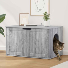 Berkfield Cat House Grey Sonoma 85 x 55 x 50.5 cm Engineered Wood