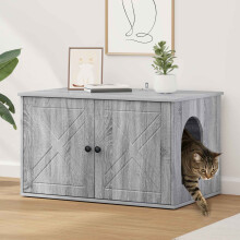 Berkfield Cat House Grey Sonoma 85 x 55 x 50 cm Engineered Wood