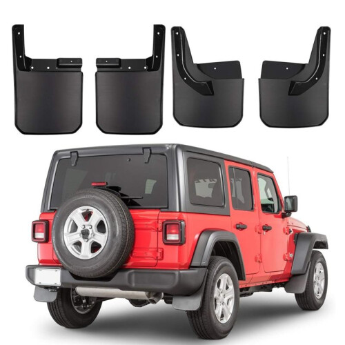 Front & Rear  Guards  Flares Mud Flaps for   JL 2018-2024 Mud  Guards Kit 1